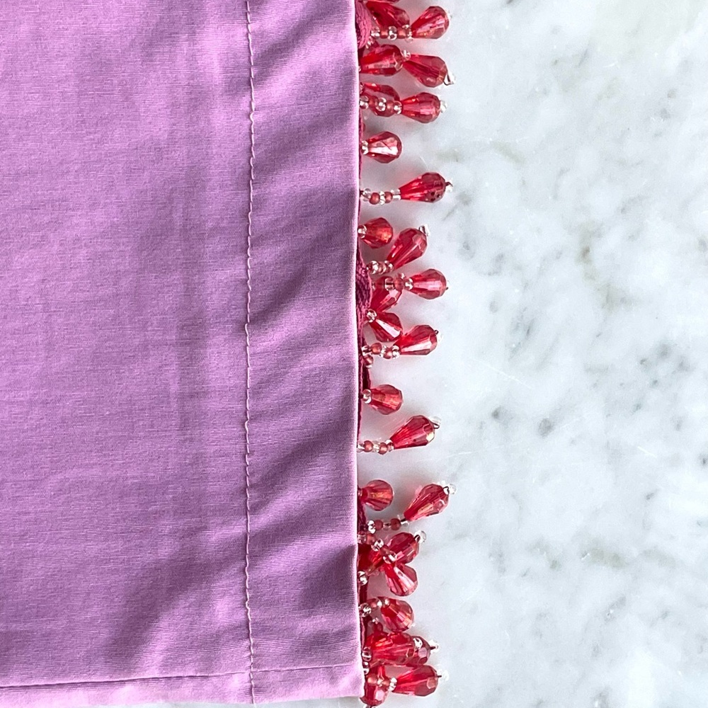 Saraco Paris Pink Sequin and bead trimmed pants, French, XS, pink, EUC - Picture 10 of 10